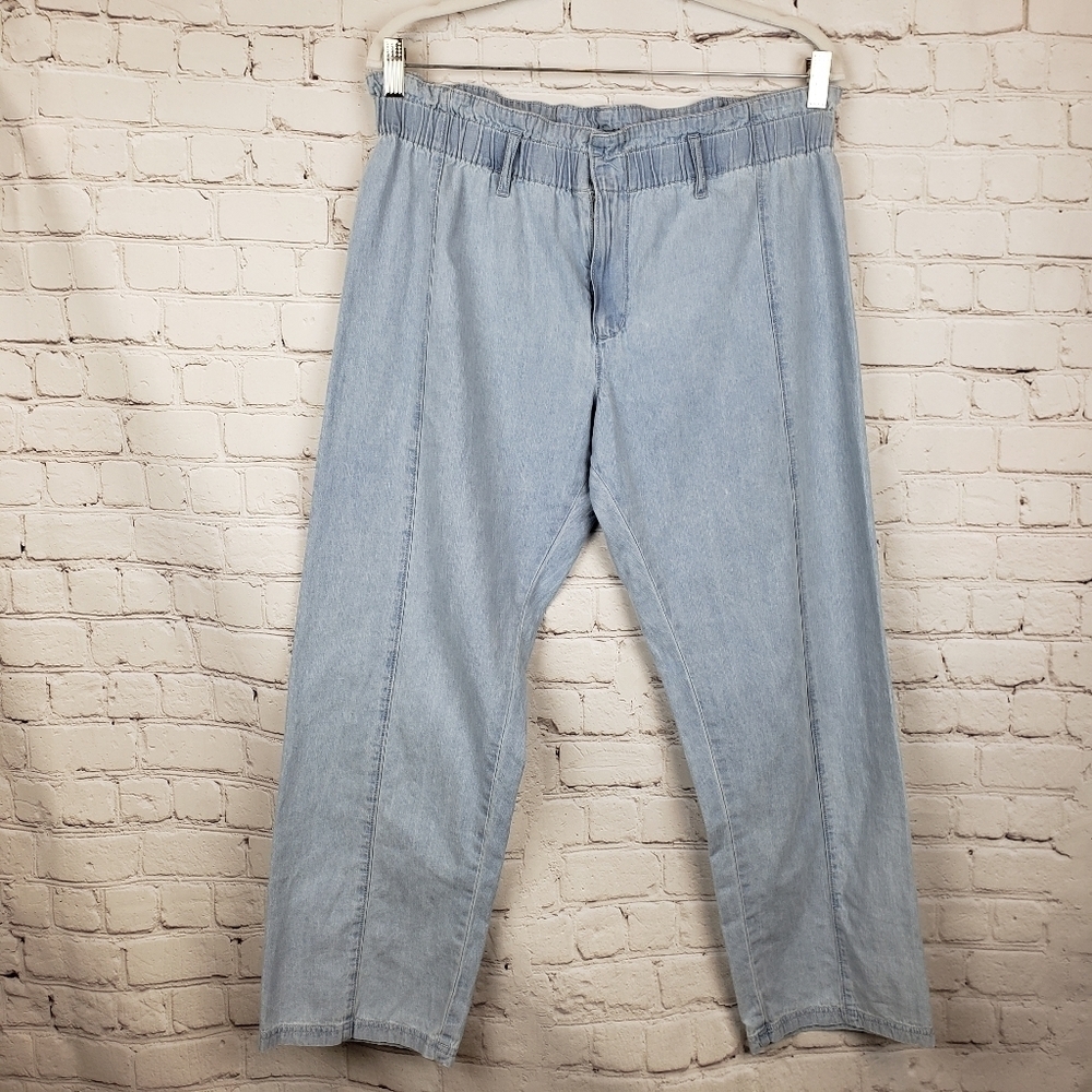Junk Food Disney Paper Sack Waist Chambray Crops M
